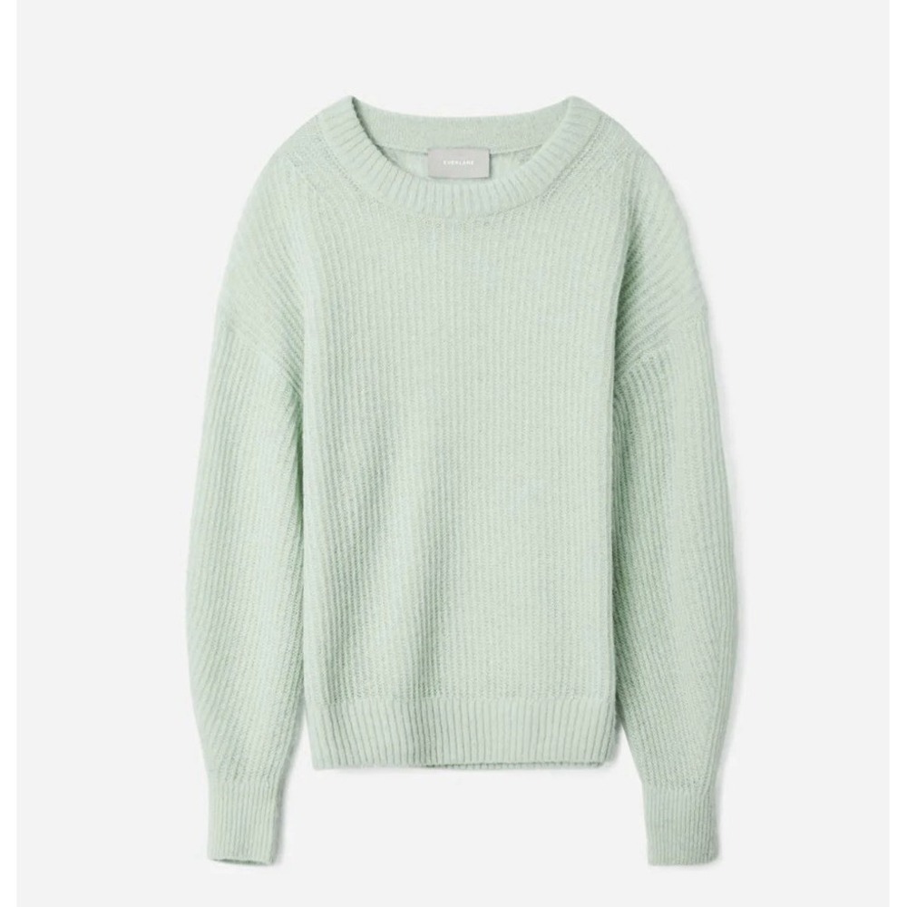Everlane Blue Alpaca Wool Long Sleeve Pullover Knit Sweater Size XS Oversized